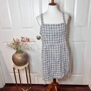 Abercrombie & Fitch Womens Tweed Plaid Shift Dress Sz L Mod Twee Retro Old Money